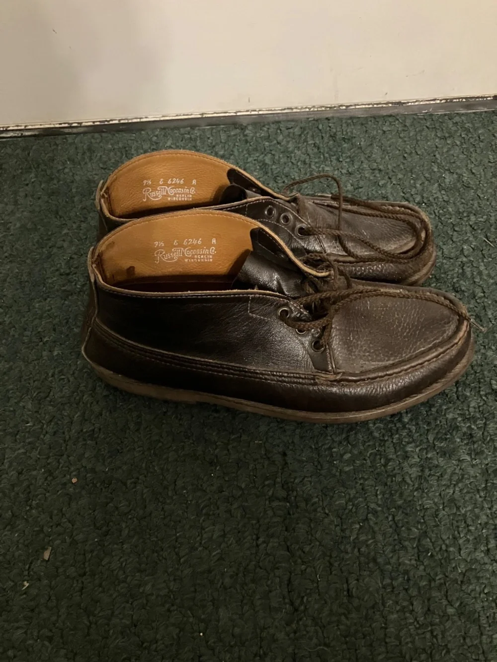 Lot Of (2) WC Russell Moccasin Co boots 9.5 D Berlin Wisconsin USA W C